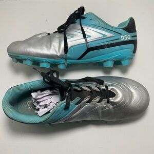 DSG Kids' Speed Viper Soccer Cleats Girls Boys Grey Teal Black Size 5